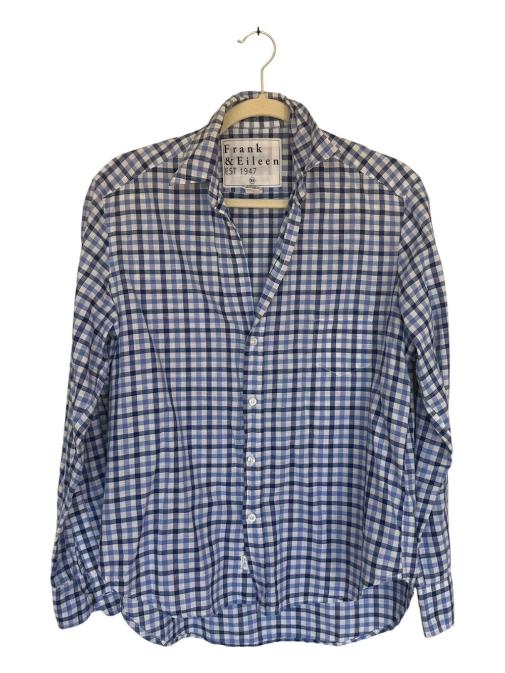 Frank & Eileen Women’s Blue Gingham Button-Down Shirt